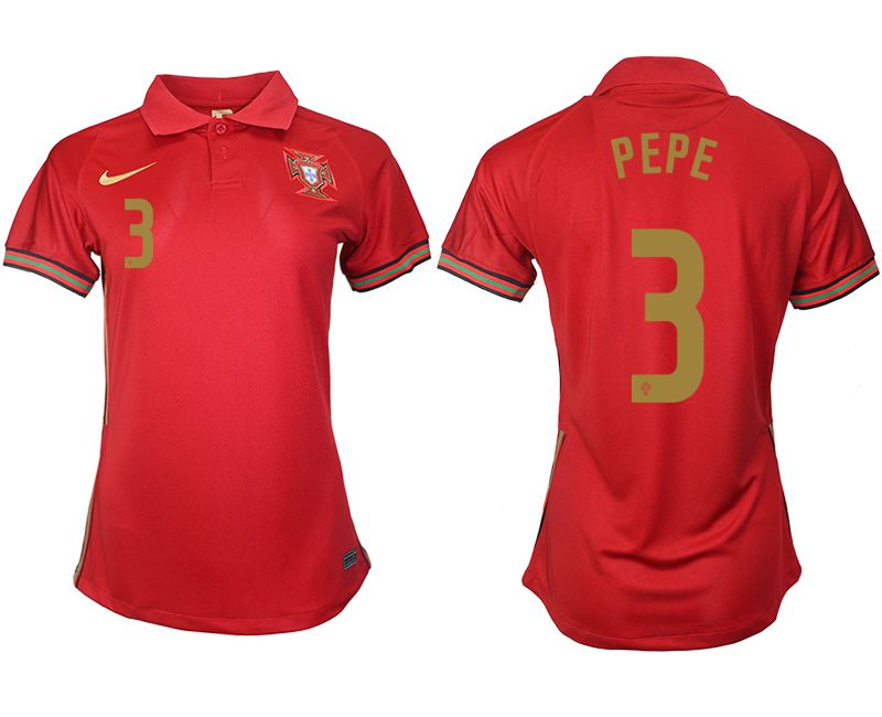 Women 2021-2022 Club Portuga home aaa version red #3 Soccer Jerseys